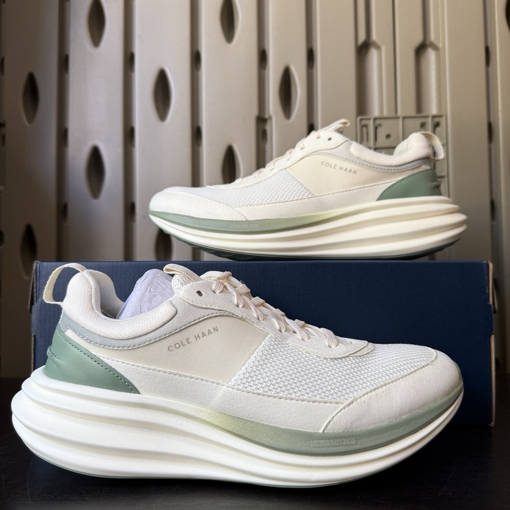 Cole Haan Women's ØriginalGrand Quadstreak Runner White Green Shoes Size 9